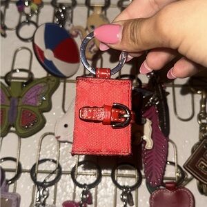 Coach Signature Mini Red Photobook Keychain
